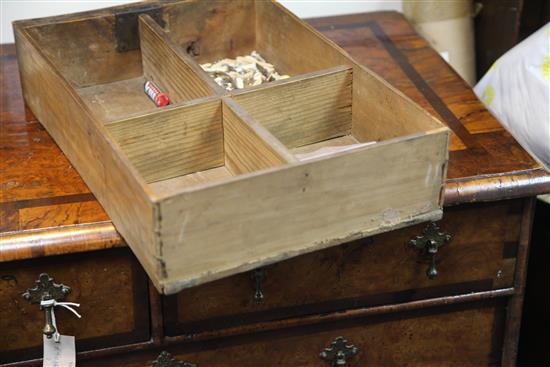 A George III feather banded fruitwood chest W.2ft 5in. D.1ft 8in. H.2ft 9in.